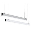 Plafoniera 40w 120cm Con Cavi Sospensione Alluminio Silver Illuminazione Luce 6500k 00640
