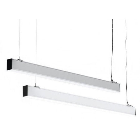 Plafoniera 40w 120cm Con Cavi Sospensione Alluminio Silver Illuminazione Luce 6500k 00640