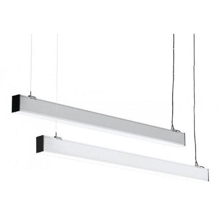 Plafoniera 40w 120cm Con Cavi Sospensione Alluminio Silver Illuminazione Luce 4000k 00657