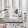 Specchio Trucco Con Cassetti In Legno Organizer Gioielli Pennelli Montaggio Su Comò