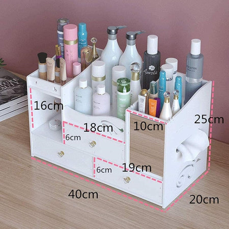 Organizer Compatto Multistrato Con Specchio Cassetti Per Trucco Accessori Gioielli
