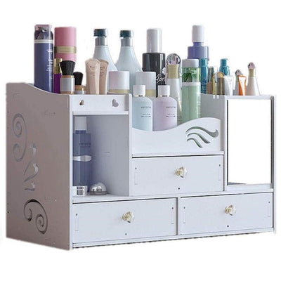 Organizer Compatto Multistrato Con Specchio Cassetti Per Trucco Accessori Gioielli