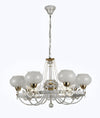 Lampadario Classico Bianco Anticato Shabby Chic Lampada 7 Coppe Con Farfalle 92433