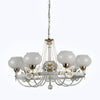 Lampadario Classico Bianco Anticato Shabby Chic Lampada 7 Coppe Con Farfalle 92433