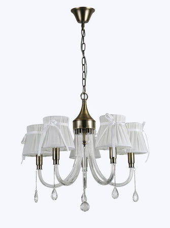 Lampadario Classico Bronzo Bianco A 5 Bracci Lampada Da Soffitto A Sospensione 92396