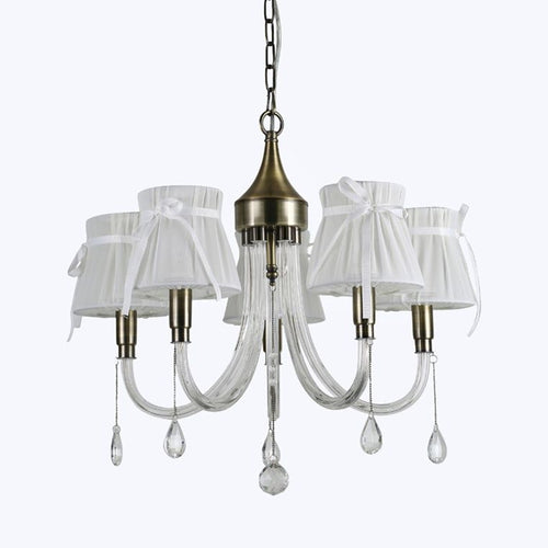 Lampadario Classico Bronzo Bianco A 5 Bracci Lampada Da Soffitto A Sospensione 92396