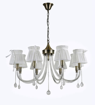Lampadario Classico Bronzo Bianco A 8 Bracci Lampada Da Soffitto A Sospensione 92389