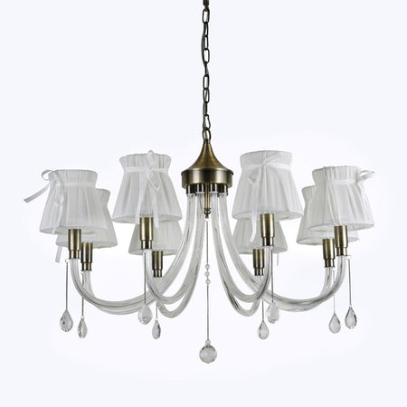 Lampadario Classico Bronzo Bianco A 8 Bracci Lampada Da Soffitto A Sospensione 92389