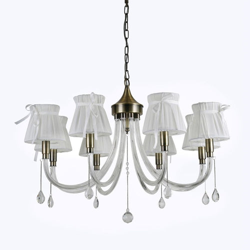 Lampadario Classico Bronzo Bianco A 8 Bracci Lampada Da Soffitto A Sospensione 92389