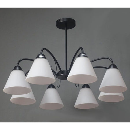 Lampadario Moderno A 8 Bracci Coppe In Vetro Lampada A Sospensione Luci E27 00859