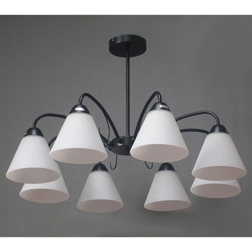 Lampadario Moderno A 8 Bracci Coppe In Vetro Lampada A Sospensione Luci E27 00859