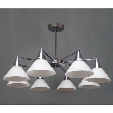 Lampadario Moderno Led A Sospensione A 8 Bracci Con Coppe Vetro Lampada Luce E14 00897