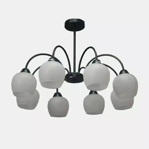 Lampadario Da Soffitto E27 8 Bracci Moderno Lampada Con Coppe In Vetro Sospesa 00934