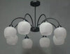 Lampadario Da Soffitto E27 8 Bracci Moderno Lampada Con Coppe In Vetro Sospesa 00934