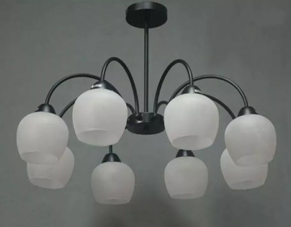 Lampadario Da Soffitto E27 8 Bracci Moderno Lampada Con Coppe In Vetro Sospesa 00934
