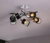 Lampadario Plafoniera A Soffitto Con 5 Paralumi Lampade Attacco E27 In Metallo 00280