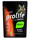 Prolife Dualfresh mangime umido Gatti Adulti coniglio e tacchino 85 gr