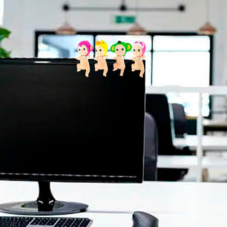 Sonny Angels Series Mini Figure Anime Ornamenti Telefono Scrivania Computer Con Adesivo