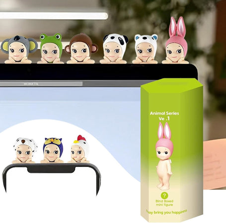 Sonny Angels Series Mini Figure Anime Ornamenti Telefono Scrivania Computer Con Adesivo