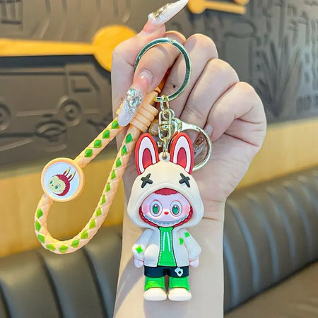 1 PORTACHIAVI CON PERSONAGGIO CARTONI ANIMATI LABUBU RESISTENTE IN SILICONE PLASTICA