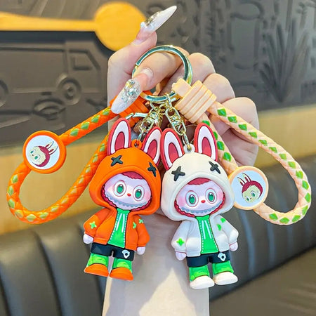 1 PORTACHIAVI CON PERSONAGGIO CARTONI ANIMATI LABUBU RESISTENTE IN SILICONE PLASTICA