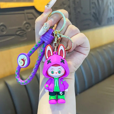 1 PORTACHIAVI CON PERSONAGGIO CARTONI ANIMATI LABUBU RESISTENTE IN SILICONE PLASTICA