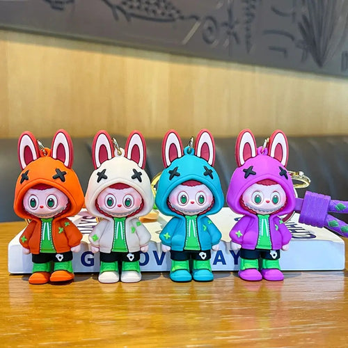 1 PORTACHIAVI CON PERSONAGGIO CARTONI ANIMATI LABUBU RESISTENTE IN SILICONE PLASTICA