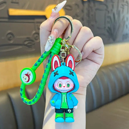 1 PORTACHIAVI CON PERSONAGGIO CARTONI ANIMATI LABUBU RESISTENTE IN SILICONE PLASTICA