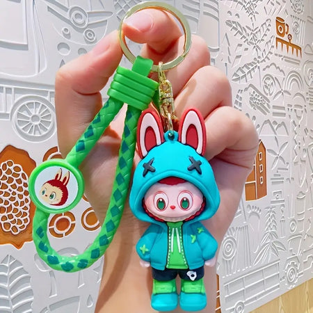 1 PORTACHIAVI CON PERSONAGGIO CARTONI ANIMATI LABUBU RESISTENTE IN SILICONE PLASTICA