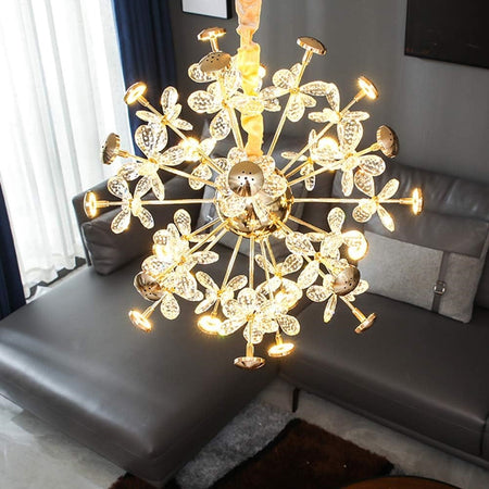 Lampadario Circolare Creativo A Petalo Cristallo Illuminazione Lampada Camera 92075
