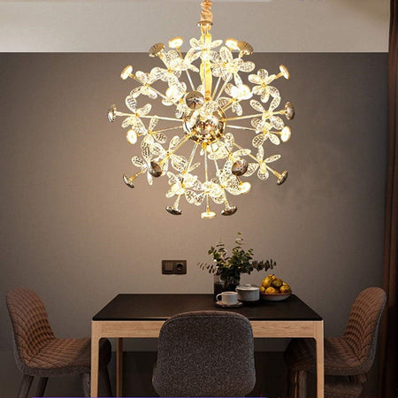 Lampadario Circolare Creativo A Petalo Cristallo Illuminazione Lampada Camera 92075