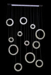 Lampadario A Sospensione Ad Anelli Alternati In Cristallo 420 W Luce 4000k 01917