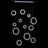 Lampadario A Sospensione Ad Anelli Alternati In Cristallo 420 W Luce 4000k 01917