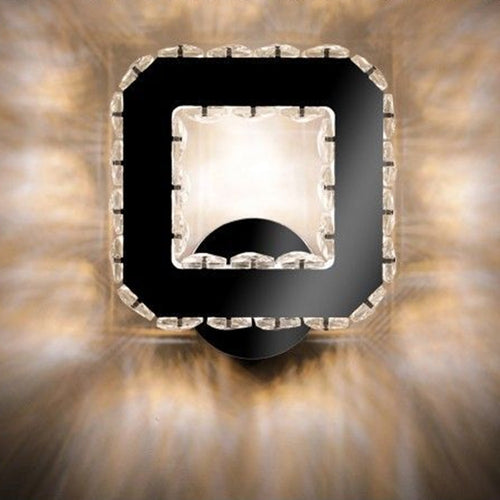 Applique Da Parete In Cristallo Led 17w Quadrato Lampada Luce Naturale 4500k 01672