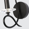 Applique Lampada Da Parete A Candela E14 A Spirale Singola Nero Design Elegante 00521