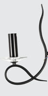 Applique Lampada Da Parete A Candela E14 A Spirale Singola Nero Design Elegante 00521