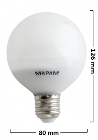 Lampadina Led E27 Globo G80 8w Luce Calda 3000k Bulbo Sfera Palla Alta Qualità 00159