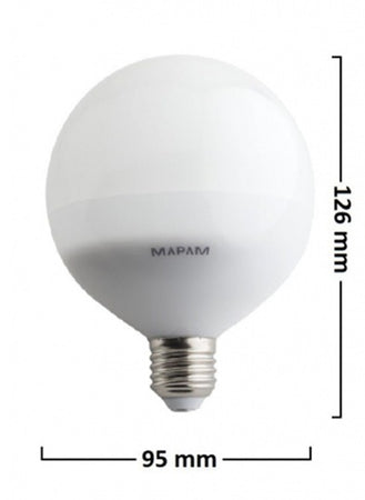 Lampadina Led E27 Globo G95 12w Attacco Grande Luce Calda 3000k Basso Consumo 00173