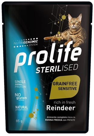 Prolife Sterilised Grain Free mangime umido Gatti renna e patate 85 gr