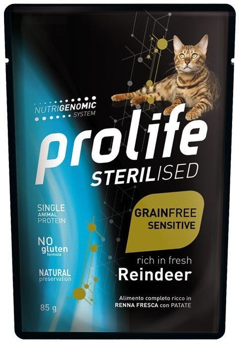Prolife Sterilised Grain Free mangime umido Gatti renna e patate 85 gr