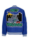OBEY Giubbotto College Uomo Roll Call Varsity Jacket Surf Blue da uomo