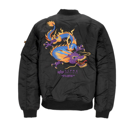ALPHA INDUSTRIES Giubbotto Bomber Uomo Ma-1 Dragon Emb Black da uomo