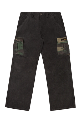 THE HUNDREDS Pantalone Lungo Uomo Heights Cargo Pants Black da uomo