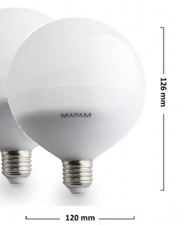 Lampadina Led E27 Globo G120 16w Attacco Grande Luce Calda 3000k Palla Sfera 00197