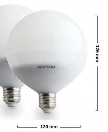 Lampadina Led E27 Globo G120 20w Attacco Grande Sfera Palla Luce Naturale 4500k 00470