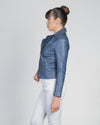 Giselle - Chiodo Donna Blu in vera pelle