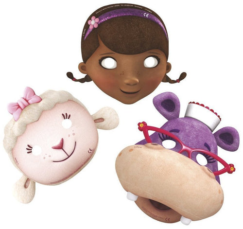6 MASCHERE IN CARTA TEMA DOTTORESSA PELUCHE