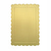 Set 2pz Base Per Torta Rettangolare Piatto Sottotorta Dorato 25x35cm Con Bordino 31156