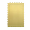 Set 2pz Base Per Torta Rettangolare Piatto Sottotorta Dorato 30x40cm Con Bordino 31157