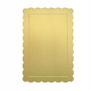 Set 2pz Base Per Torta Rettangolare Piatto Sottotorta Dorato 30x40cm Con Bordino 31157